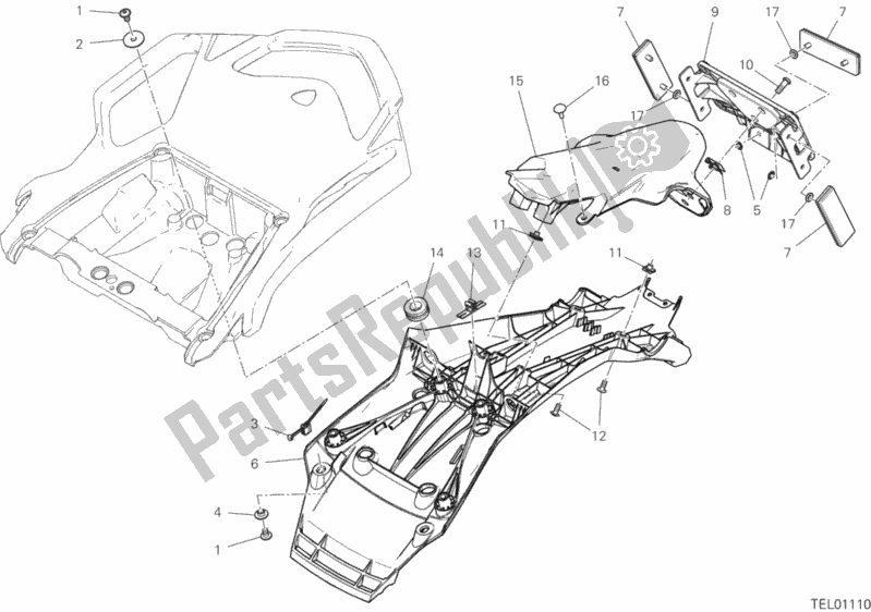 Alle onderdelen voor de Plaat Houder van de Ducati Multistrada 1260 S Grand Tour USA 2020